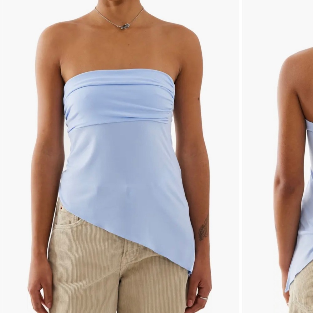 BGD Urban Outfitters Asymmetric Strapless Mesh Top